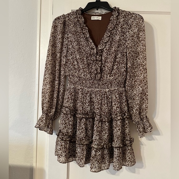 Cute brown mini/midi dress - Picture 1 of 11